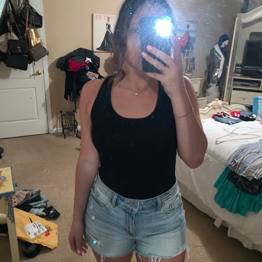 Strappy black bodysuit 🌸